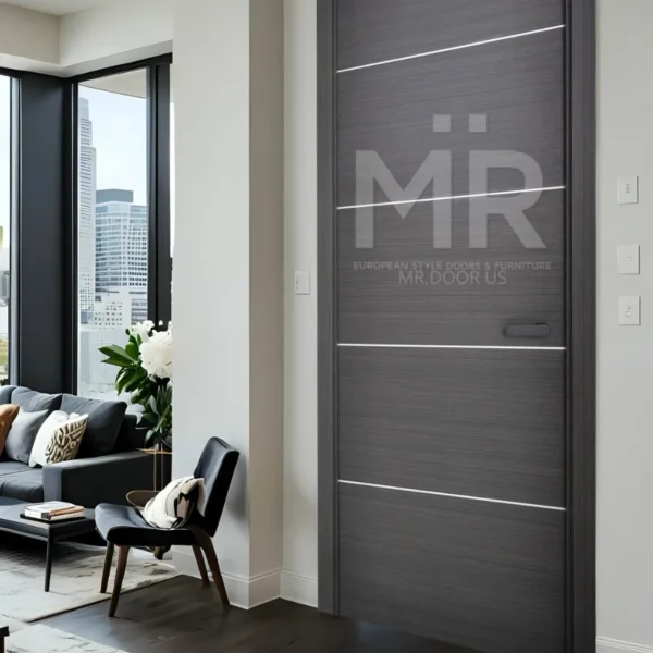 Daegu SC Wood Veneer Interior Door – Prehung, Preframed, Solid Core with Magnetic Privacy Lock